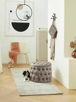 Samt-Hocker Chiara mit Stauraum