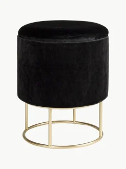 Samt-Hocker Polina mit Stauraum