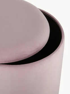 Samt-Hocker Polina mit Stauraum