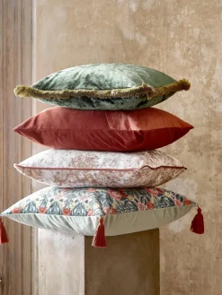 Samt-Kissenhülle Cyrus mit Fransen