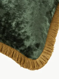 Samt-Kissenhülle Cyrus mit Fransen