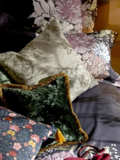 Samt-Kissenhülle Cyrus mit Fransen