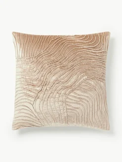 Samt-Kissenhülle Nisha mit Strukturmuster