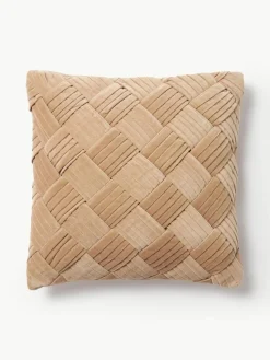 Samt-Kissenhülle Sina mit Strukturmuster