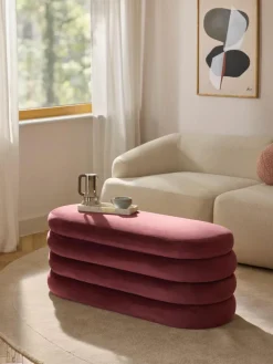 Samt-Polsterbank Alto mit Stauraum