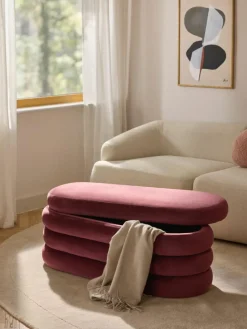 Samt-Polsterbank Alto mit Stauraum