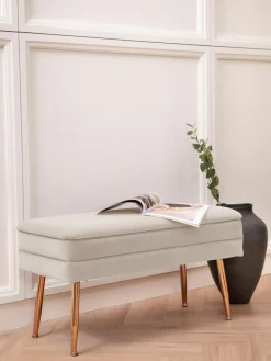 Samt-Polsterbank Pavlina mit Stauraum