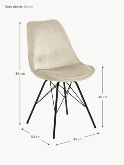 Samt-Polsterstühle Eris, 2 Stück