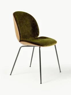 Samt-Polsterstuhl Beetle mit Sitzschale