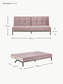 Samt-Schlafsofa Perugia (3-Sitzer)