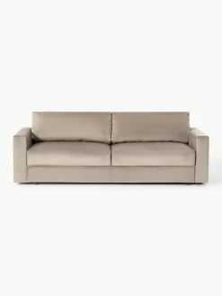 Samt-Schlafsofa Tasha (3-Sitzer) mit Stauraum