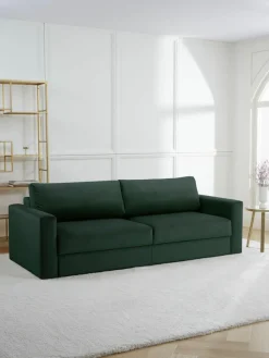 Samt-Schlafsofa Tasha (3-Sitzer) mit Stauraum