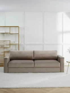 Samt-Schlafsofa Tasha (3-Sitzer) mit Stauraum