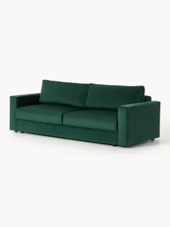 Samt-Schlafsofa Tasha (3-Sitzer) mit Stauraum