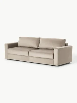 Samt-Schlafsofa Tasha (3-Sitzer) mit Stauraum