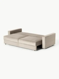 Samt-Schlafsofa Tasha (3-Sitzer) mit Stauraum