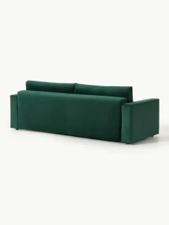 Samt-Schlafsofa Tasha (3-Sitzer) mit Stauraum