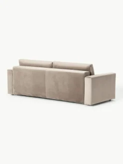 Samt-Schlafsofa Tasha (3-Sitzer) mit Stauraum