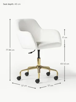 Samt-Schreibtischstuhl Lucie