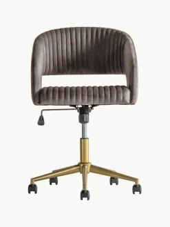 Samt-Schreibtischstuhl Murray, höhenverstellbar