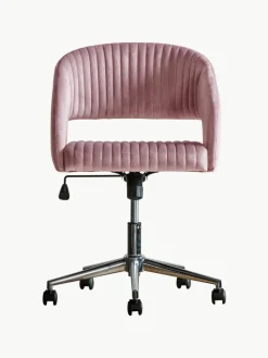 Samt-Schreibtischstuhl Murray, höhenverstellbar