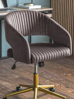Samt-Schreibtischstuhl Murray, höhenverstellbar
