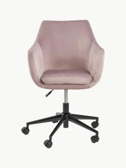 Samt-Schreibtischstuhl Nora, höhenverstellbar