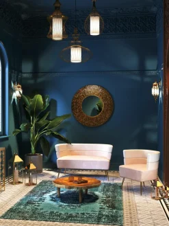 Samt-Sofa Sandwich (2-Sitzer) im Retro-Design