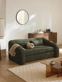 Schlafsofa Eliot (2-Sitzer) aus Teddy-Bouclé