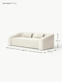 Schlafsofa Eliot (3-Sitzer) aus Teddy-Bouclé