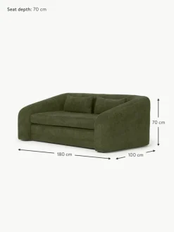 Schlafsofa Eliot (2-Sitzer) aus Teddy-Bouclé