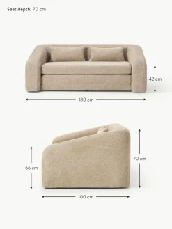 Schlafsofa Eliot (2-Sitzer) aus Teddy-Bouclé