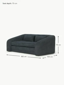 Schlafsofa Eliot (2-Sitzer) aus Teddy-Bouclé
