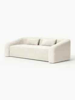 Schlafsofa Eliot (3-Sitzer) aus Teddy-Bouclé
