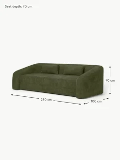 Schlafsofa Eliot (3-Sitzer) aus Teddy-Bouclé