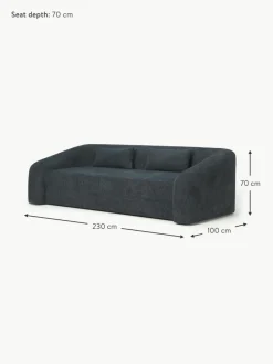 Schlafsofa Eliot (3-Sitzer) aus Teddy-Bouclé