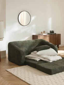 Schlafsofa Eliot (2-Sitzer) aus Teddy-Bouclé