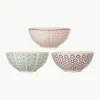 Schälchen Maya mit kleinem Muster, 3er-Set