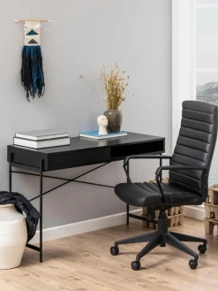 Schmaler Schreibtisch Angus mit Stauraum