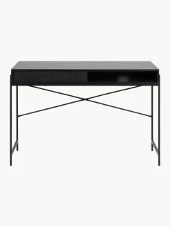 Schmaler Schreibtisch Angus mit Stauraum