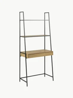 Schmaler Schreibtisch Seaford mit Ablageflächen