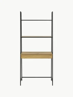 Schmaler Schreibtisch Seaford mit Ablageflächen