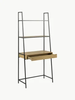 Schmaler Schreibtisch Seaford mit Ablageflächen