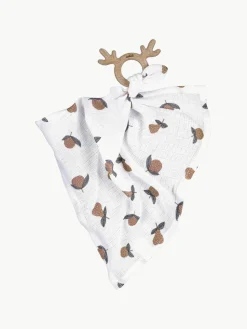 Schmusetuch Cuddly mit Beißring, handgefertigt