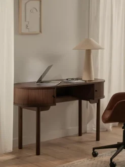 Schreibtisch Calary mit geriffelter Front