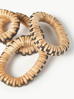Serviettenringe Weave aus Rattan und Mangoholz, 4 Stück