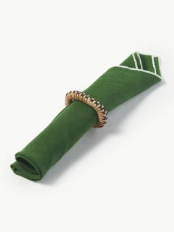 Serviettenringe Weave aus Rattan und Mangoholz, 4 Stück