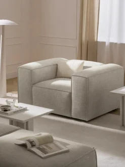 Sessel Lennon aus Leinen-Mix