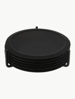 Silikon-Untersetzer Plain mit Ständer, 6 Stück