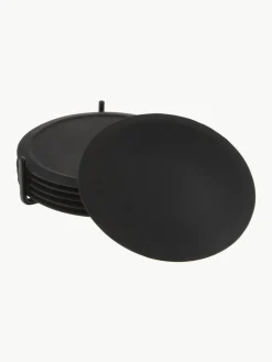 Silikon-Untersetzer Plain mit Ständer, 6 Stück